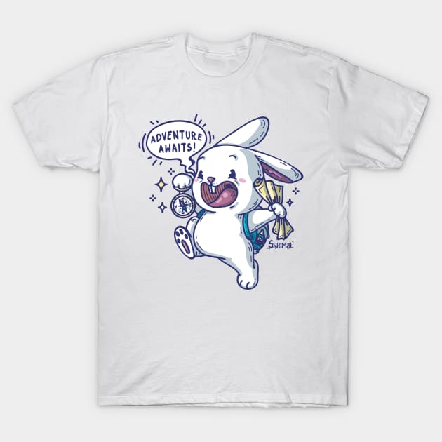 Rabbit going on adventure because adventure awaits T-Shirt by SPIRIMAL